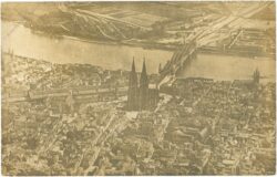 köln am rhein, luftaufnahme