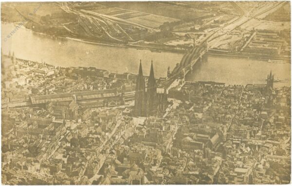 köln am rhein, luftaufnahme