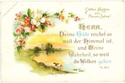 neujahr, landschaft mit vers