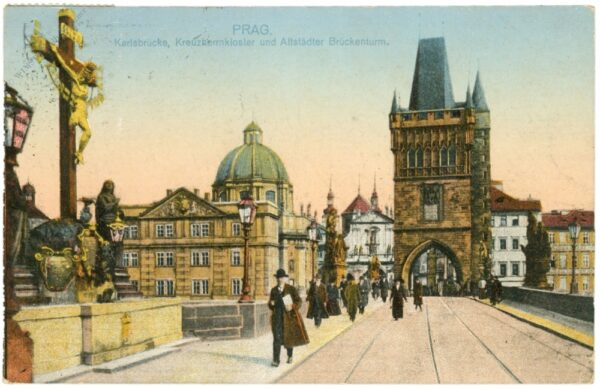 prag, karlsbrücke, kreuzherrnkloster und altstädter brückenturm