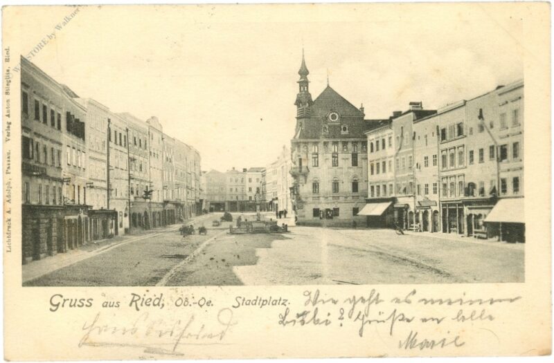 ried, stadtplatz, gruss aus ried, stadtplatz, gruss aus
