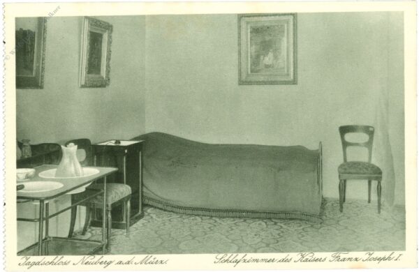neuberg an der mürz, jagdschloss, schlafzimmer des kaiser franz joseph i.