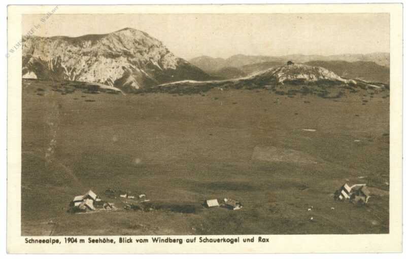 schneealpe, blick vom windberg auf schauerkogel und rax schneealpe, blick vom windberg auf schauerkogel und rax