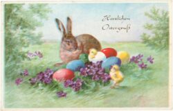 ostern, hase mit eiern