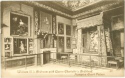 london, hampton court palace, wiliam iii.'s bedroom with queen charlotte's bedstead