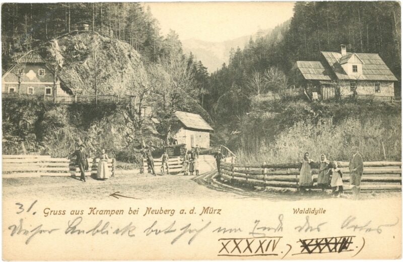 krampen, bei neuberg, gruss aus, waldidylle krampen, bei neuberg, gruss aus, waldidylle