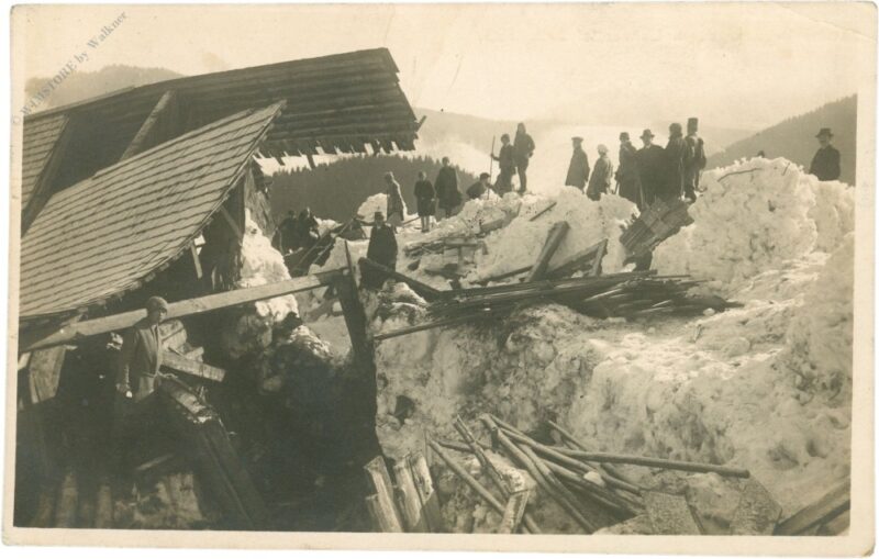 st. aegyd, lawinenkatastrophe in lahnsattel 2.2.1923