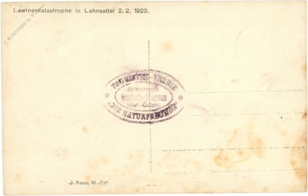 st. aegyd, lawinenkatastrophe in lahnsattel 2.2.1923