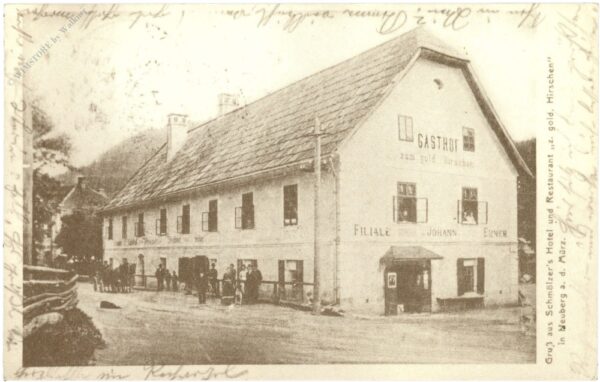 neuberg, gasthof zum goldenen hirschen um 1905