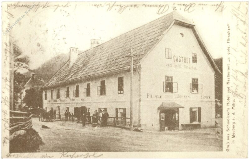 neuberg, gasthof zum goldenen hirschen um 1905