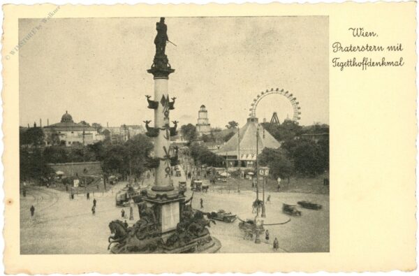 wien 2, praterstern mit tegetthoffdenkmal