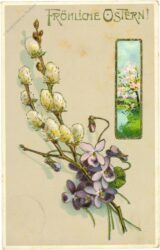 ostern, palmzweige und veilchen