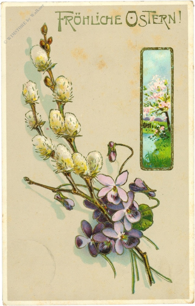 ostern, palmzweige und veilchen ostern, palmzweige und veilchen