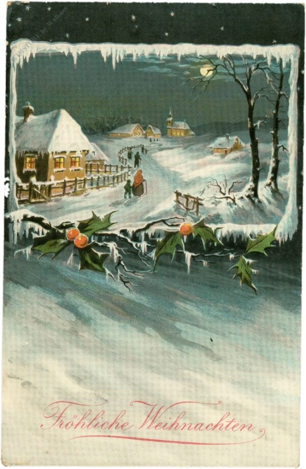 weihnachten, verschneite landschaft