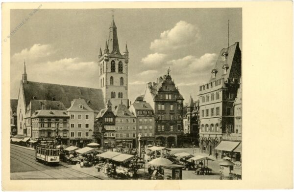 trier, hauptmarkt mit gangolfskirche und stelpe