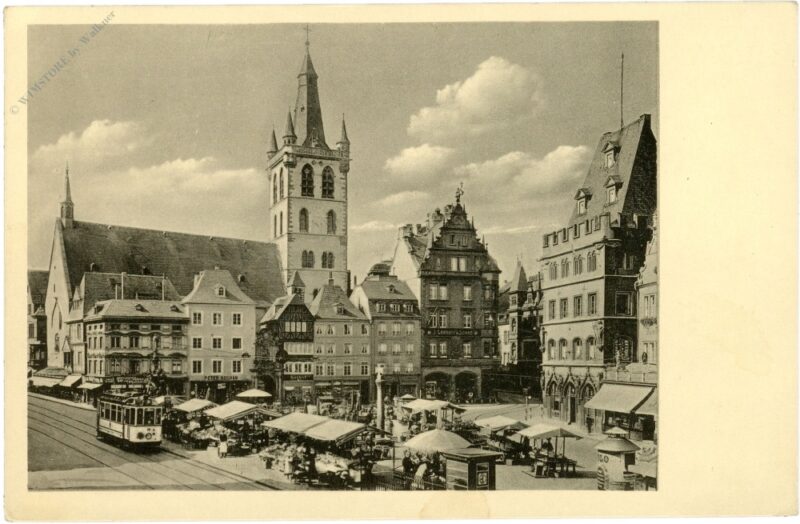 trier, hauptmarkt mit gangolfskirche und stelpe trier, hauptmarkt mit gangolfskirche und stelpe
