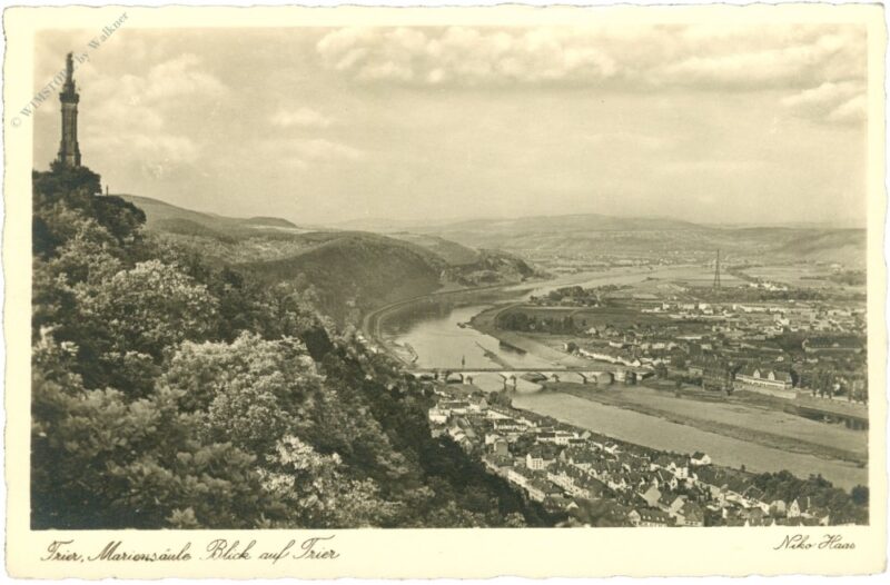 trier, mariensäule, blick auf trier trier, mariensäule, blick auf trier