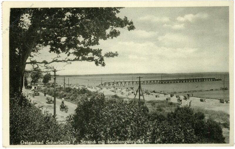 ostseebad scharbeutz, strand mit landungsbrücke ostseebad scharbeutz, strand mit landungsbrücke