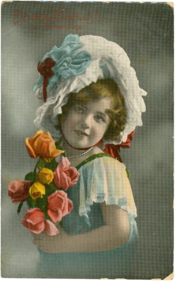 mädchen mit blumen