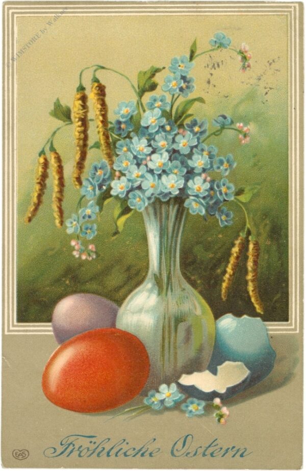 ostern, vase mit ostereier