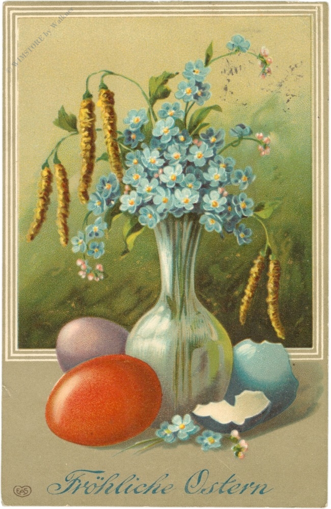 ostern, vase mit ostereier ostern, vase mit ostereier
