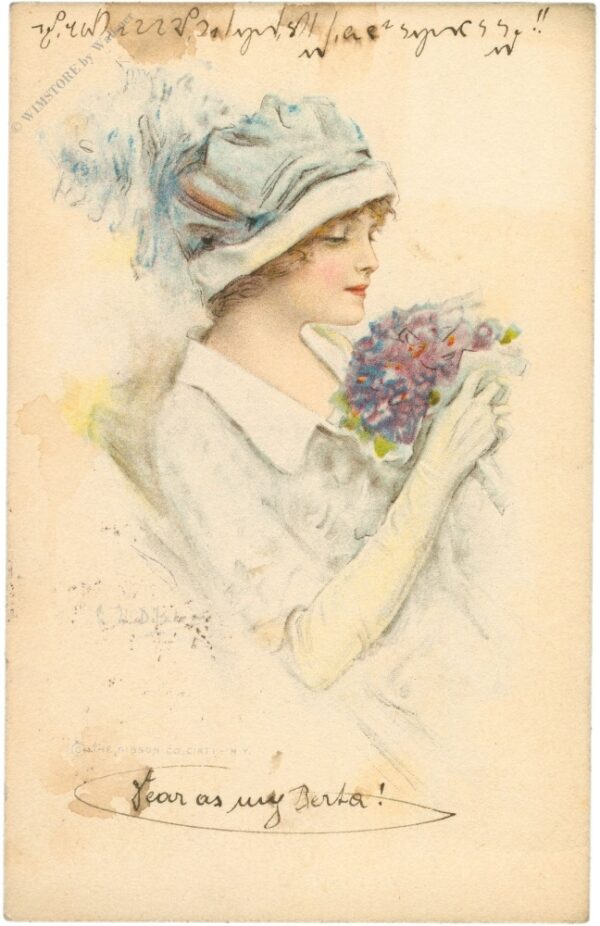 dame mit blumen