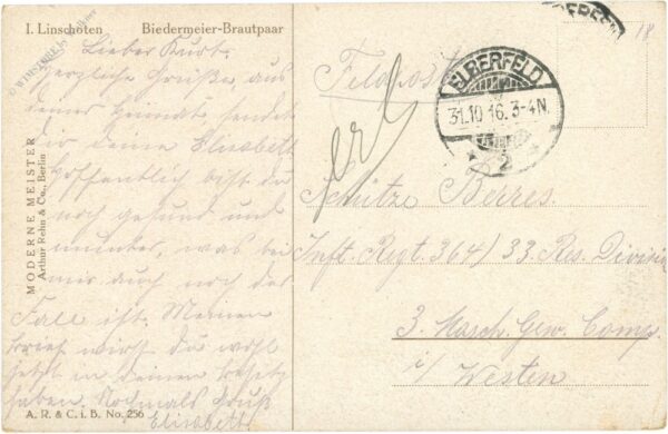 i. linschoten: biedermeier brautpaar