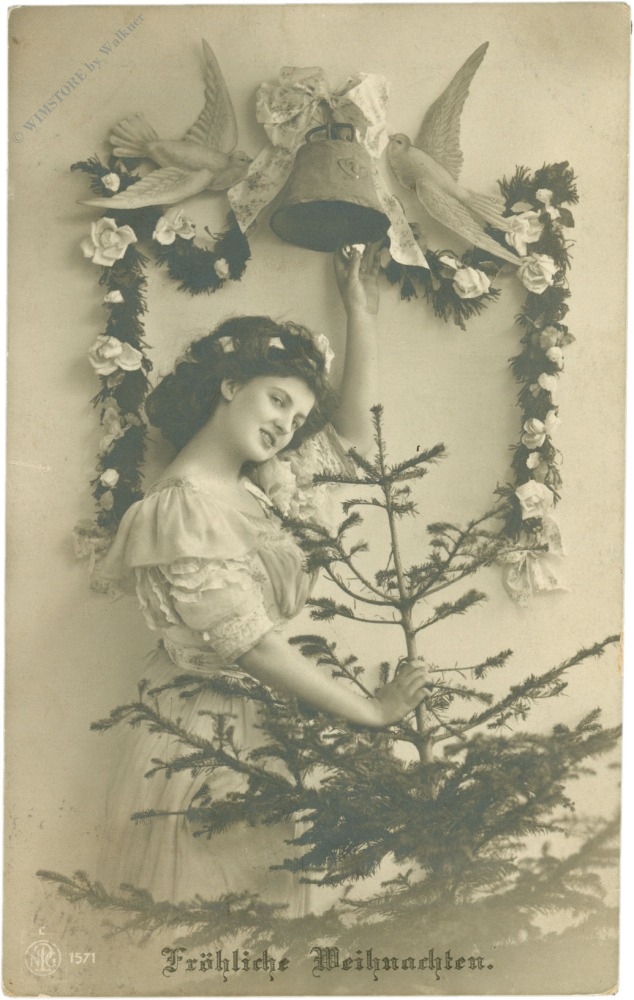 weihnachten, dame mit tanne weihnachten, dame mit tanne