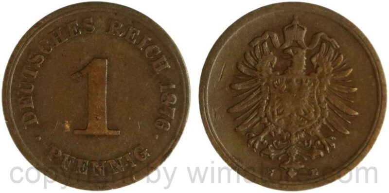 deutsches kaiserreich, 1 pfennig 1875 e, kupfer, ss deutsches kaiserreich, 1 pfennig 1875 e, kupfer, ss