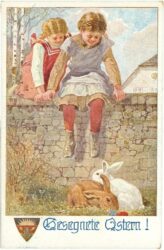 ostern, kinder mit hasen