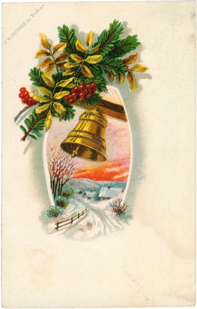 weihnachten, glocke mit verschneiter landschaft weihnachten, glocke mit verschneiter landschaft