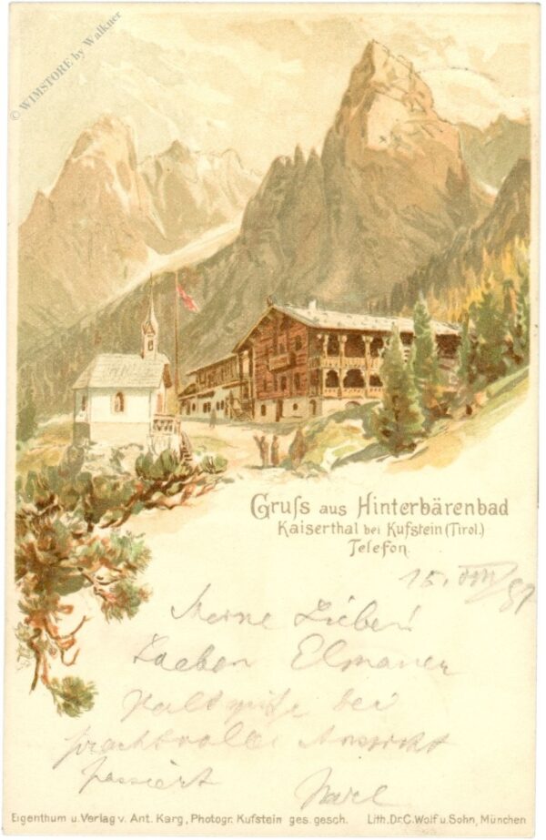 hinterbärenbad, gruss aus hinterbärenbad, kaiserthal bei kufstein