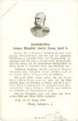 kaiser franz josef i., handschreiben 19.8.1900