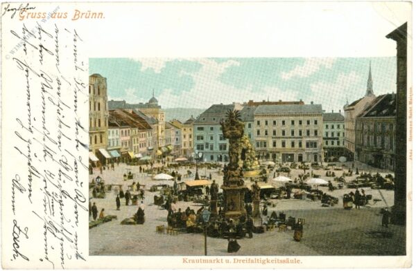 brünn, krautmarkt und dreifaltigkeitssäule