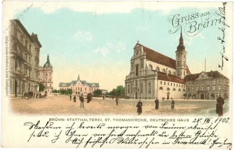 brünn, statthalterei, st. thomaskirche, deutsches haus brünn, statthalterei, st. thomaskirche, deutsches haus