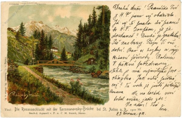 st. anton a.a., die rosanaschlucht mit der herzmanovsky brücke