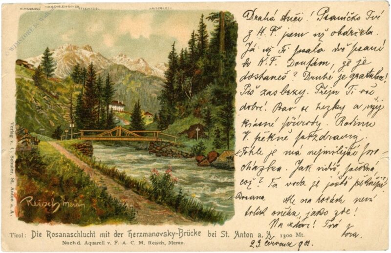 st. anton a.a., die rosanaschlucht mit der herzmanovsky brücke st. anton a.a., die rosanaschlucht mit der herzmanovsky brücke