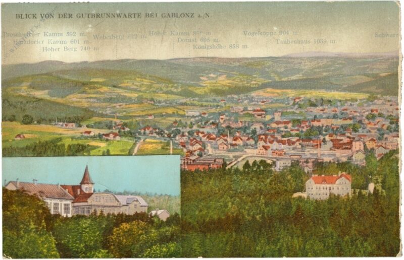 gablonz an der neiße, blick von der gutbrunnwarte