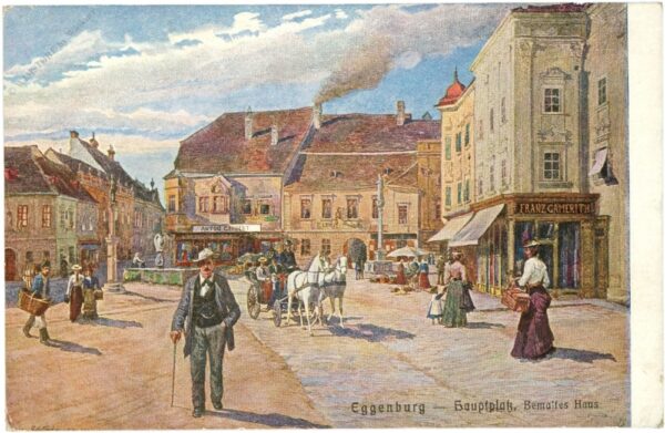 eggenburg, gauplatz, bemaltes haus