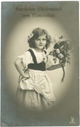 namenstag, mädchen mit blumen