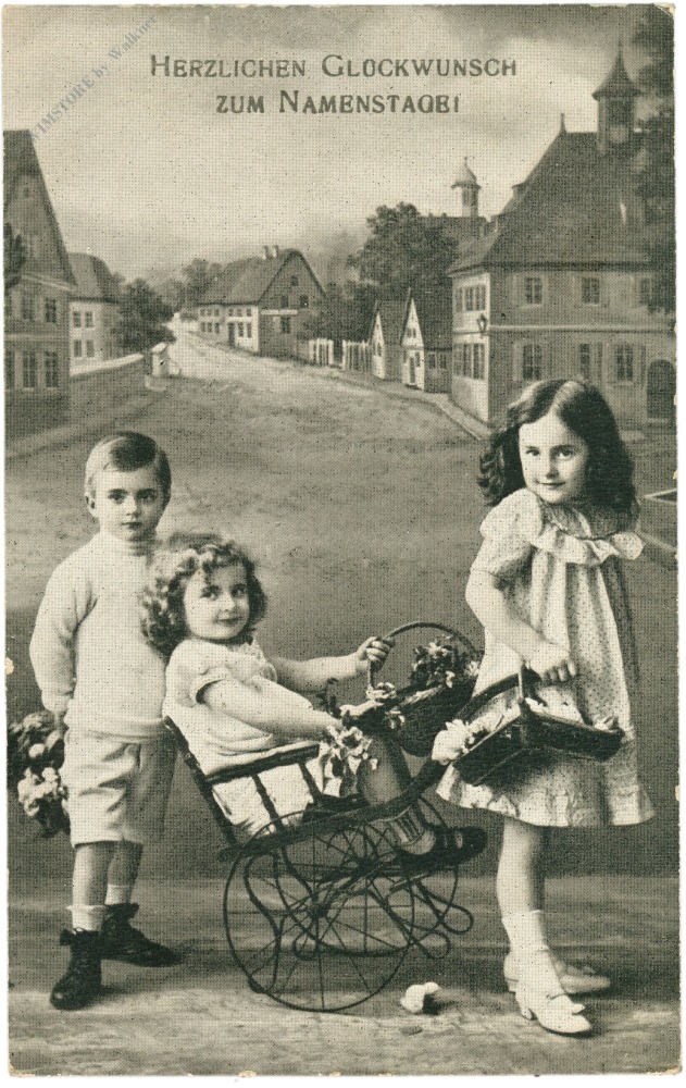 namenstag, kinder mit handkarren namenstag, kinder mit handkarren