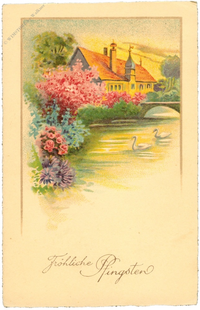 pfingsten, landschaft mit schwan pfingsten, landschaft mit schwan