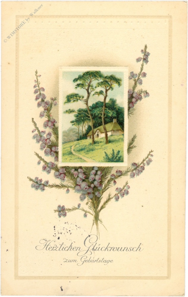 geburtstag, landschaft mit lavendel und bäumen geburtstag, landschaft mit lavendel und bäumen