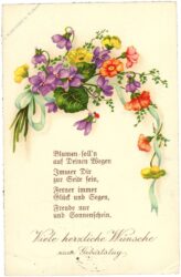 geburtstag, blumenstrauß mit vers