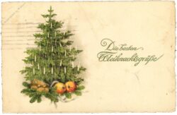 weihnachten, christbaum, Äpfel und lebkuchen