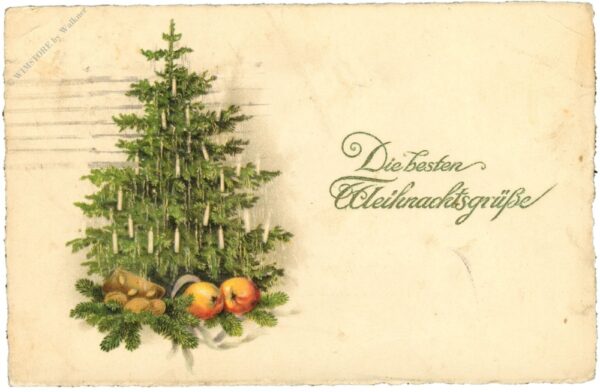 weihnachten, christbaum, Äpfel und lebkuchen