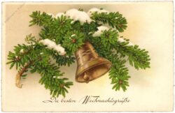 weihnachten, zweig mit glocke