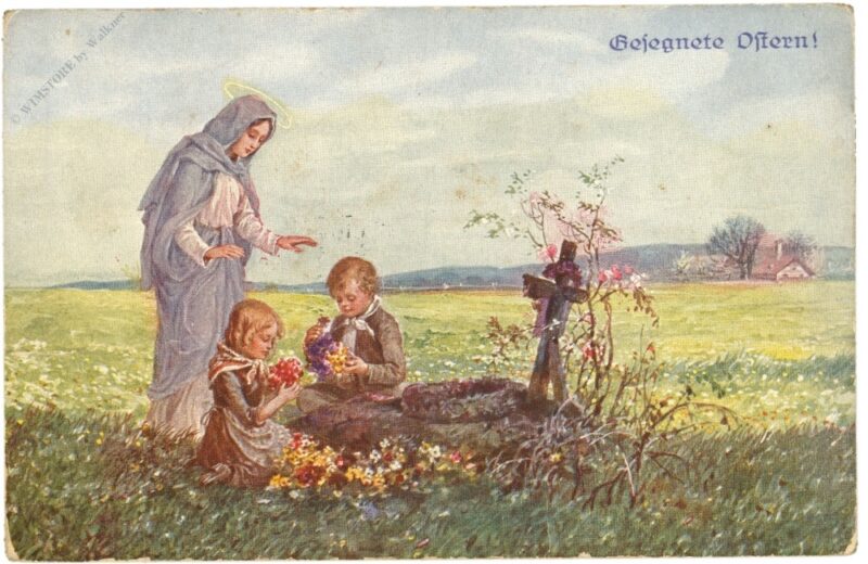 ostern, kinder am grab ostern, kinder am grab