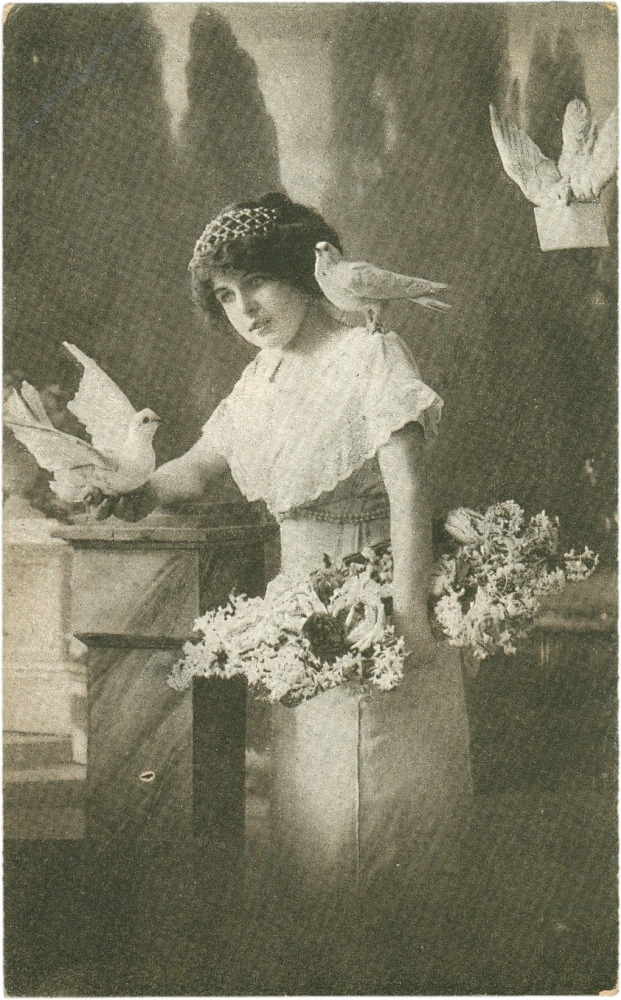 dame mit tauben und blumen dame mit tauben und blumen