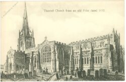 thaxted, church from an old print dated 1830